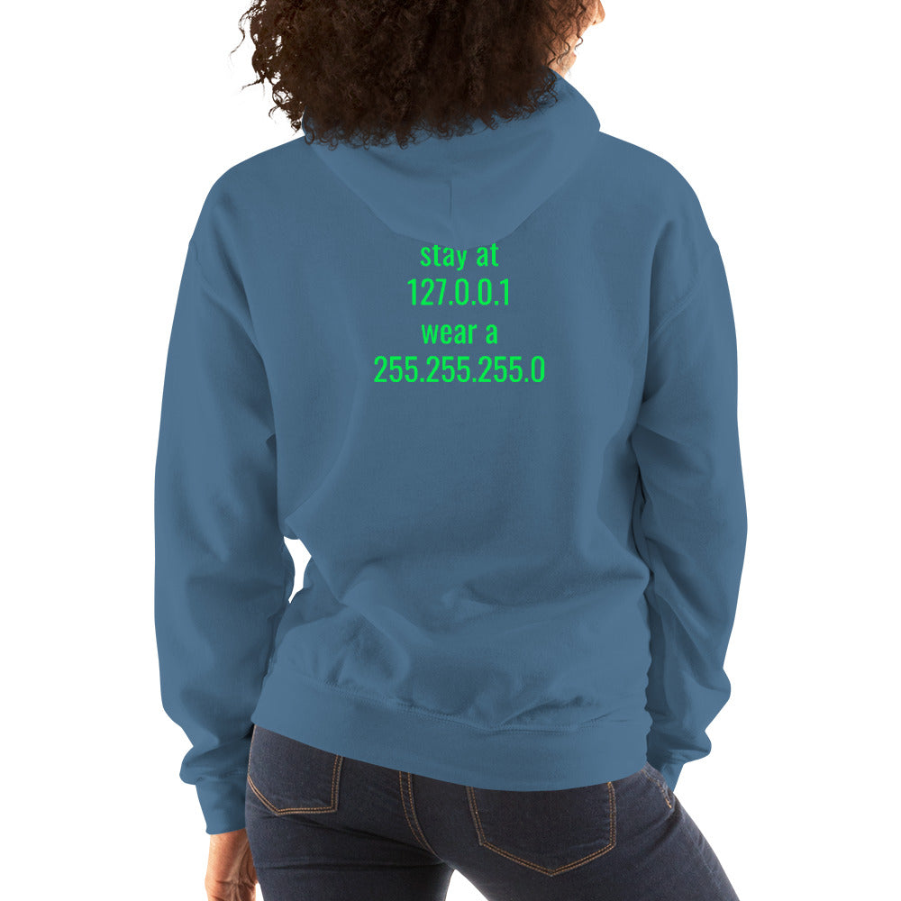 stay at at home, wear a mask - Unisex Hoodie (with back design) by DarkByteGear