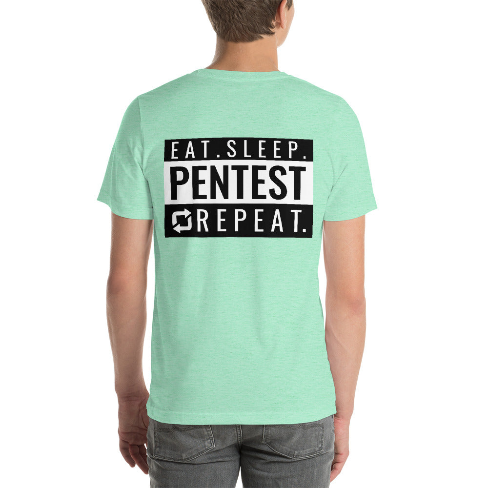 Eat sleep pentest repeat - Short-Sleeve Unisex T-Shirt (white) by DarkByteGear