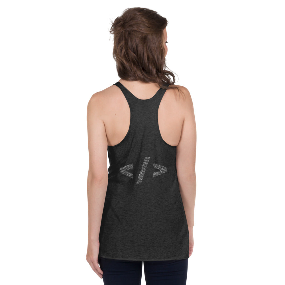 Culture of code in ASCII characters - Women's Racerback Tank by DarkByteGear