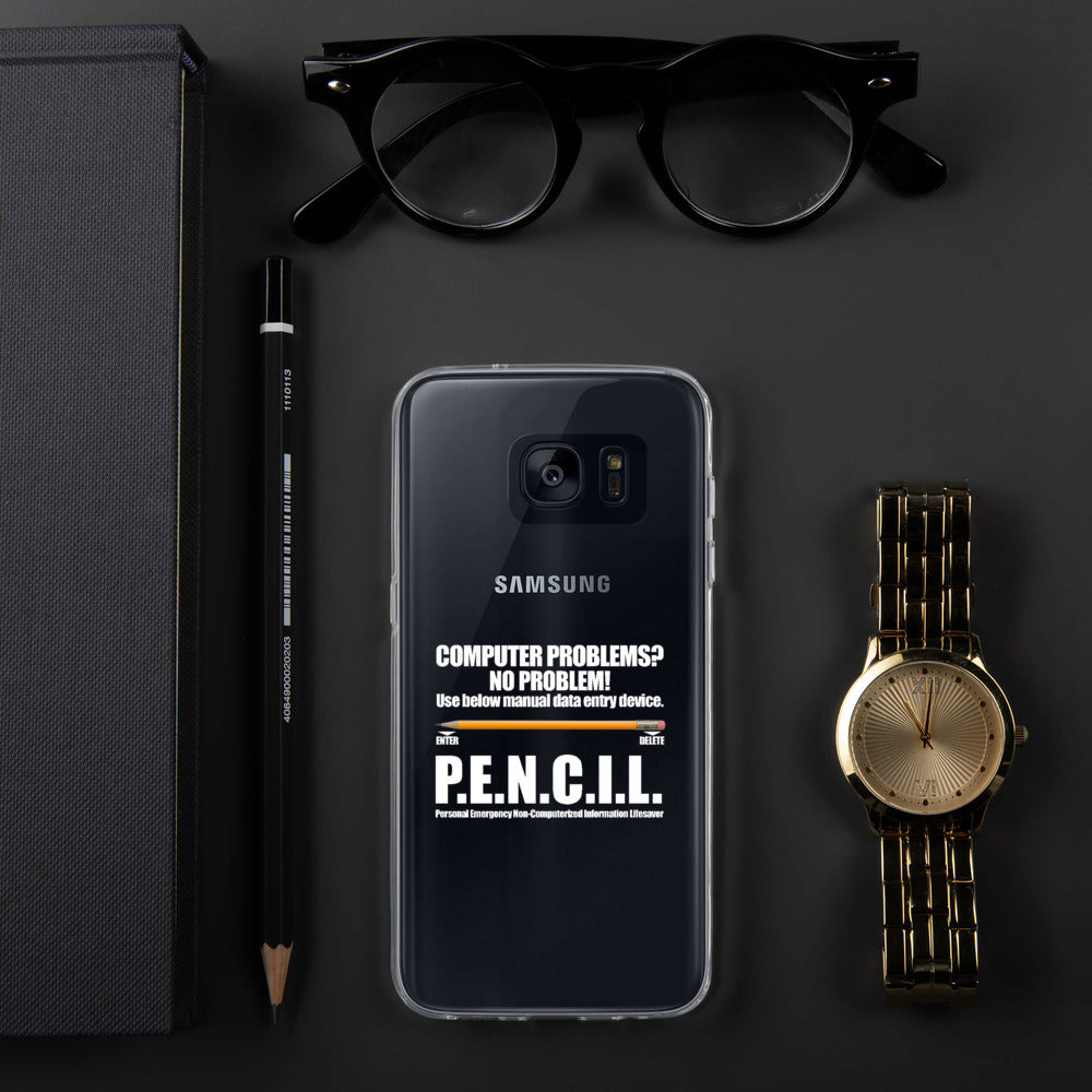 P.E.N.C.I.L. - Samsung Case (white text) by DarkByteGear
