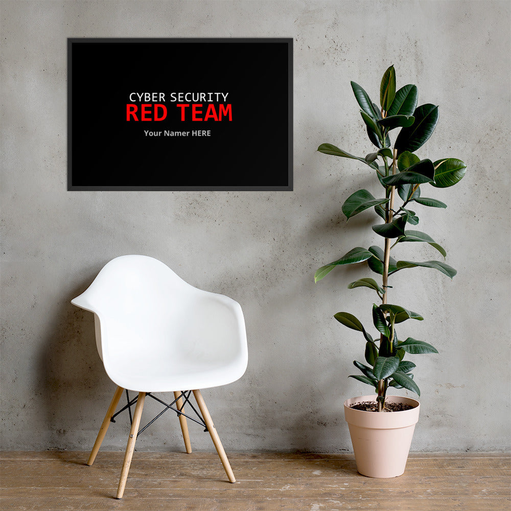 Custom Cyber Security Red team - Framed poster by DarkByteGear