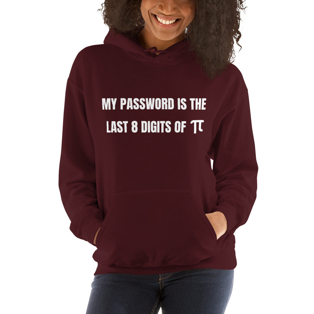 My password is the last 8 digits of π - Hooded Sweatshirt (white text) by DarkByteGear