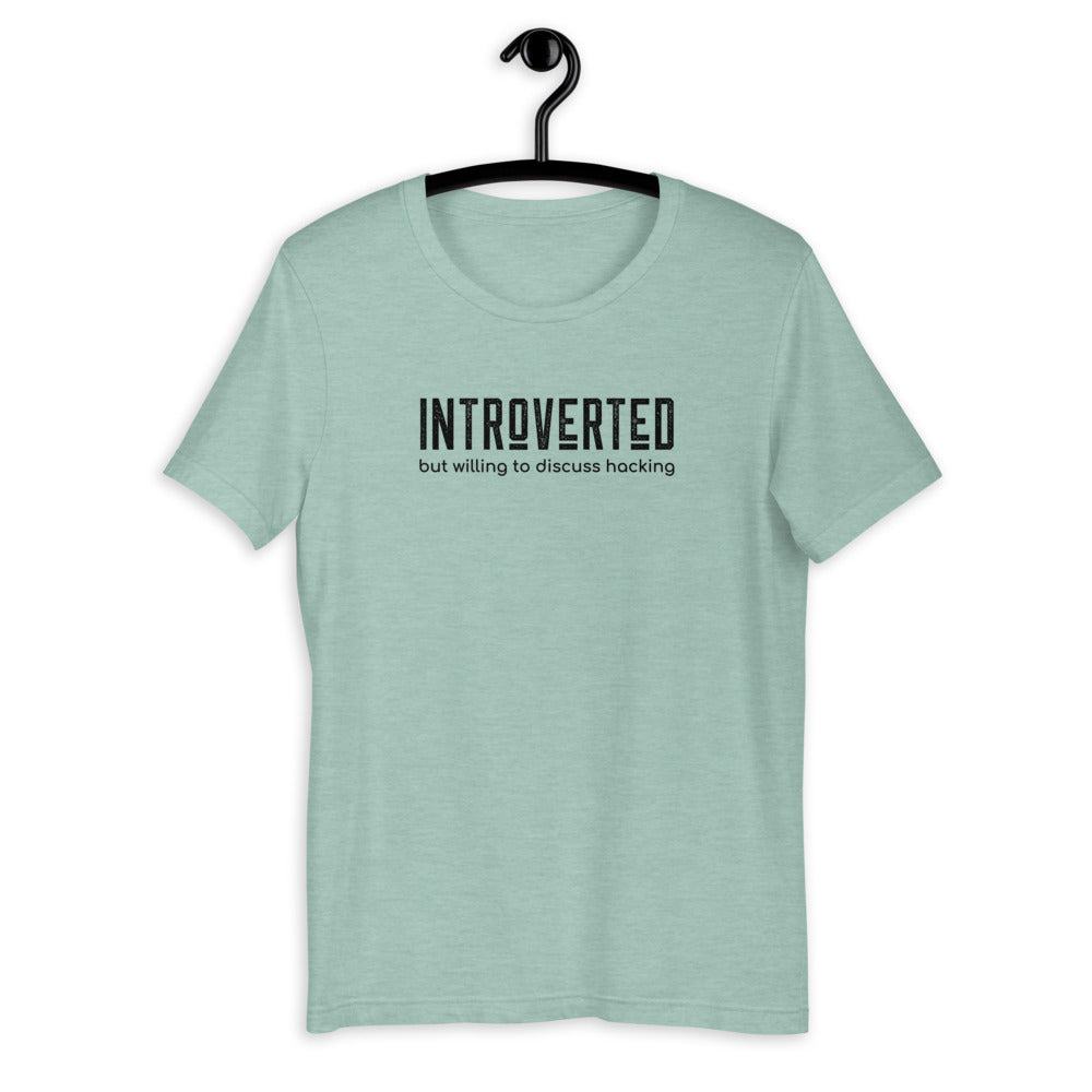Introverted but willing to discuss hacking - Short-Sleeve Unisex T-Shirt by DarkByteGear