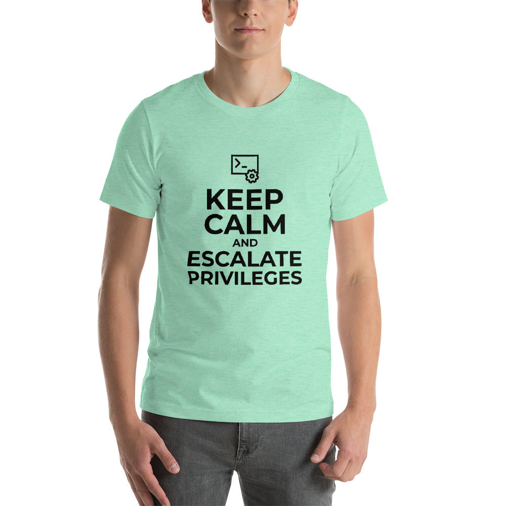 Keep calm and escalate privileges - Short-Sleeve Unisex T-Shirt by DarkByteGear