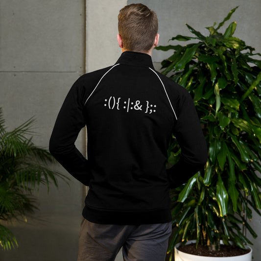 Linux Hackers - Bash Fork Bomb - Piped Fleece Jacket ( with back design) by DarkByteGear