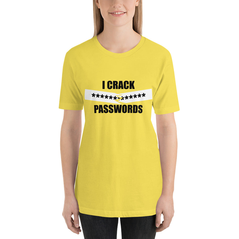I crack passwords - Short-Sleeve Unisex T-Shirt (black) by DarkByteGear
