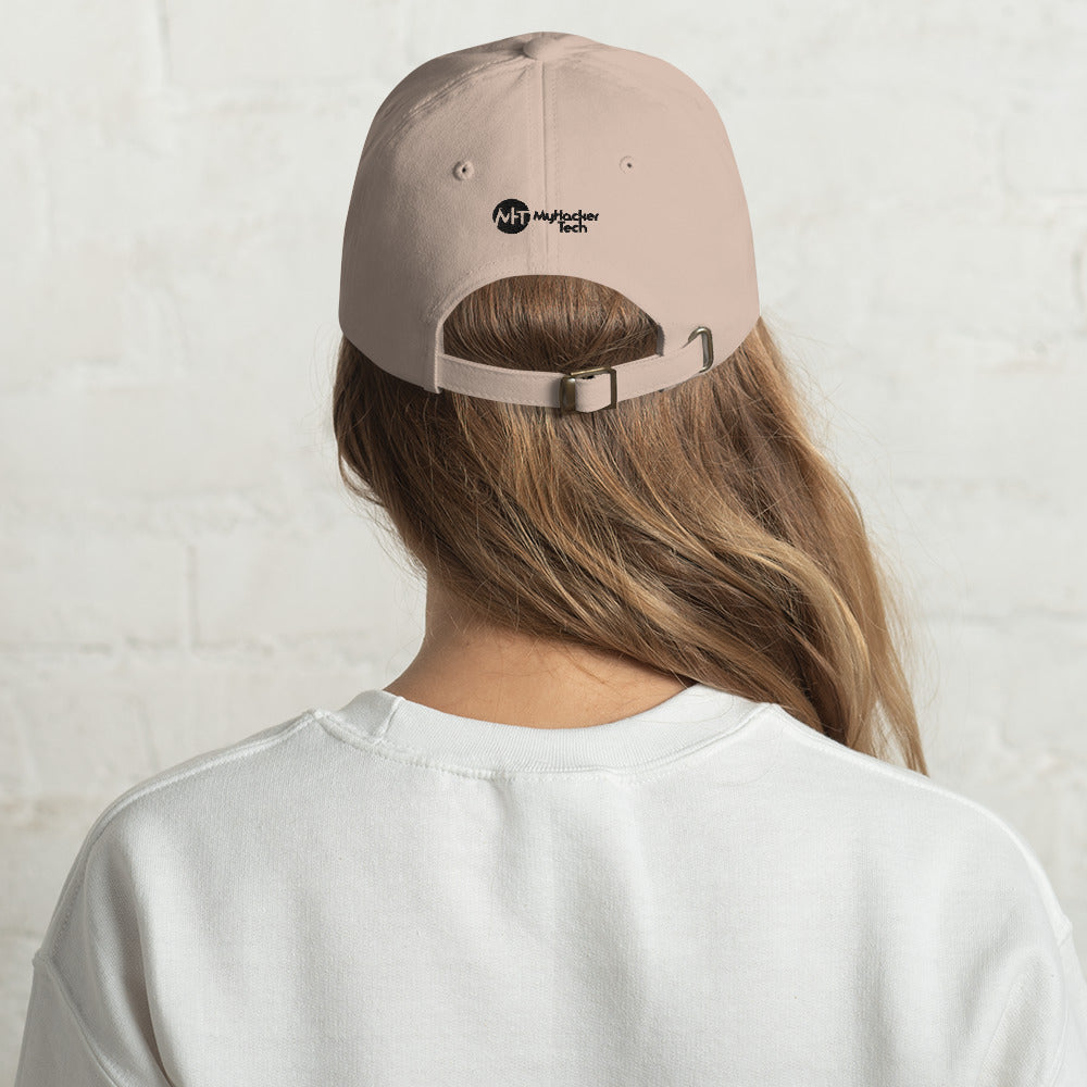 I void warranties - Dad hat (black text) by DarkByteGear