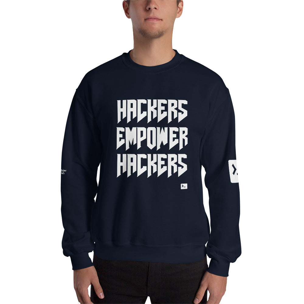 Hackers empower hackers - Unisex Sweatshirt by DarkByteGear