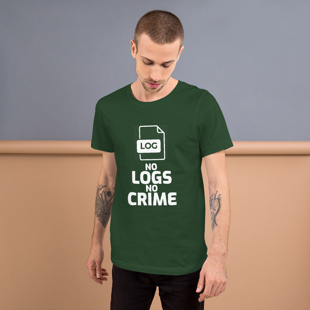 No logs no crime - Short-Sleeve Unisex T-Shirt by DarkByteGear