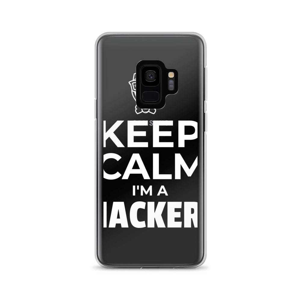 Keep Calm I'm a hacker! - Samsung Case (white text) by DarkByteGear