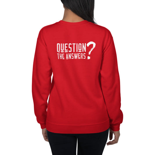 Question the answers - Unisex Sweatshirt (white text) by DarkByteGear