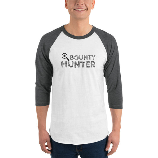 Bug bounty hunter - 3/4 sleeve raglan shirt (black text) by DarkByteGear