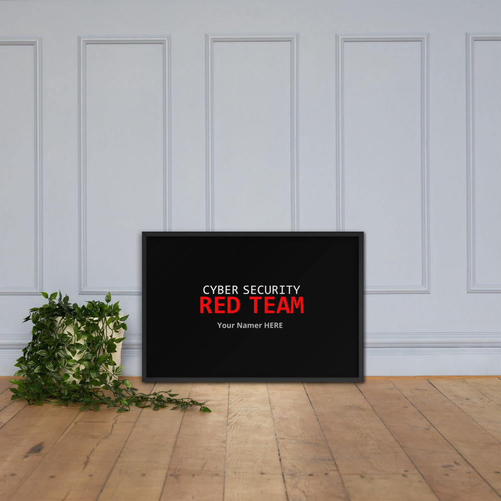 Custom Cyber Security Red team - Framed poster by DarkByteGear