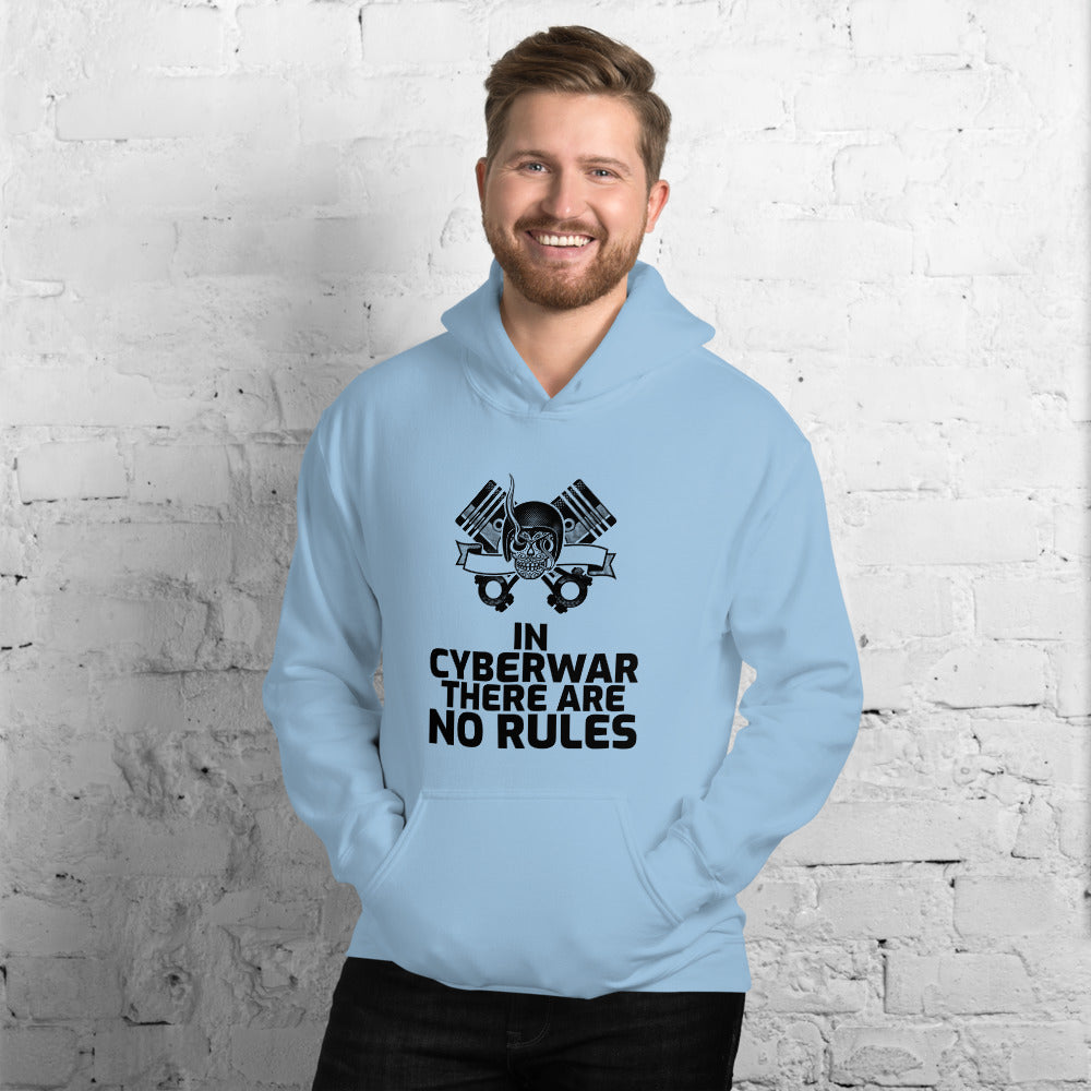 In cyberwar, there are no rules - Unisex Hoodie (black text) by DarkByteGear
