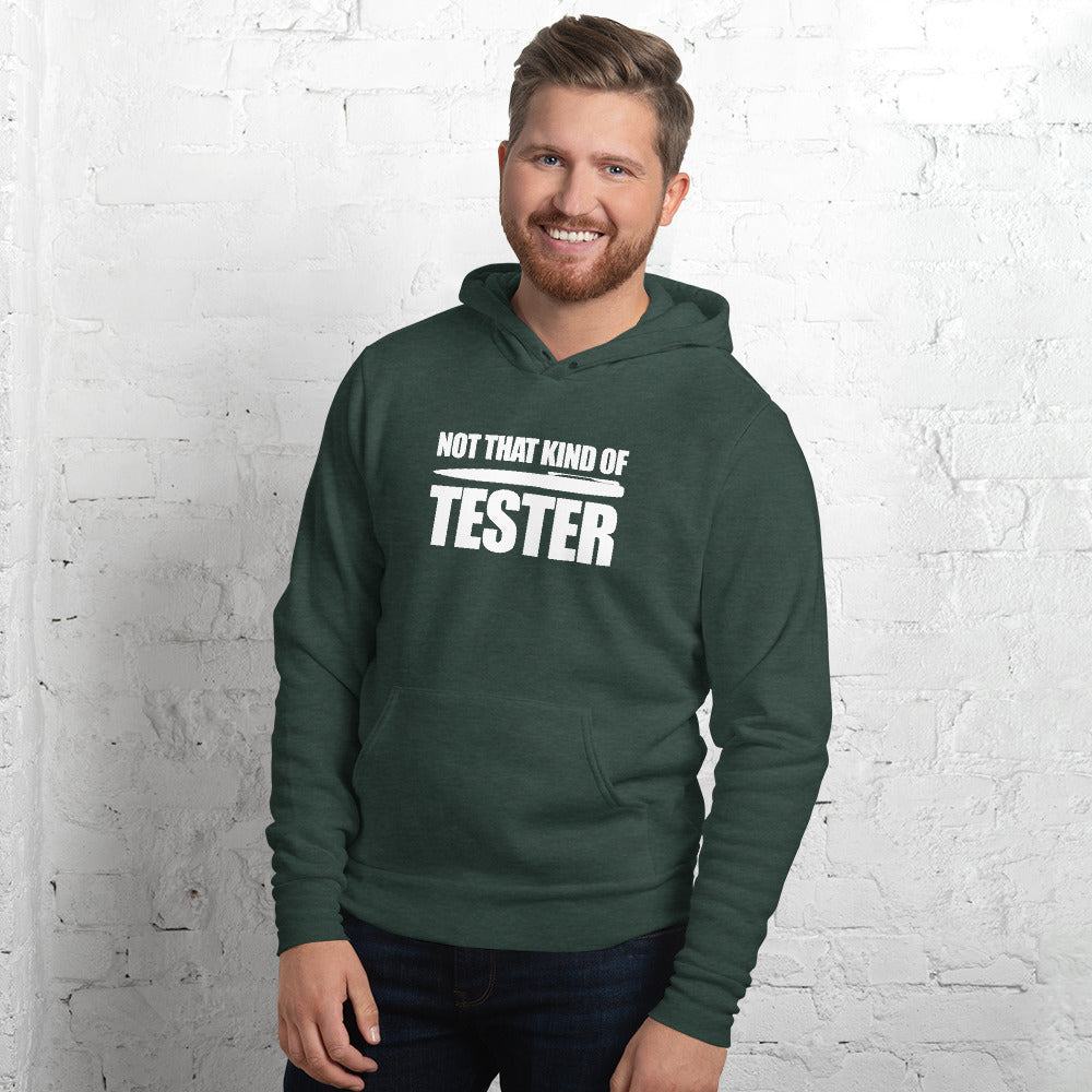Not that kind of pen tester - Unisex hoodie (white text) by DarkByteGear
