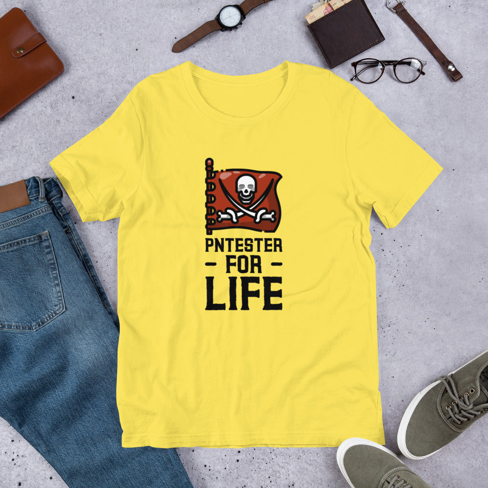 Pentester for life - Short-Sleeve Unisex T-Shirt (black text) by DarkByteGear