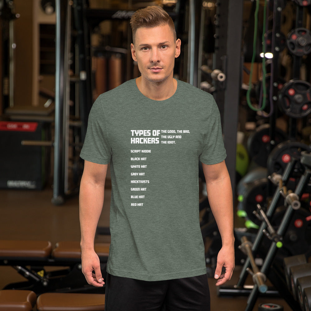 Types Of Hackers - Short-Sleeve Unisex T-Shirt by DarkByteGear