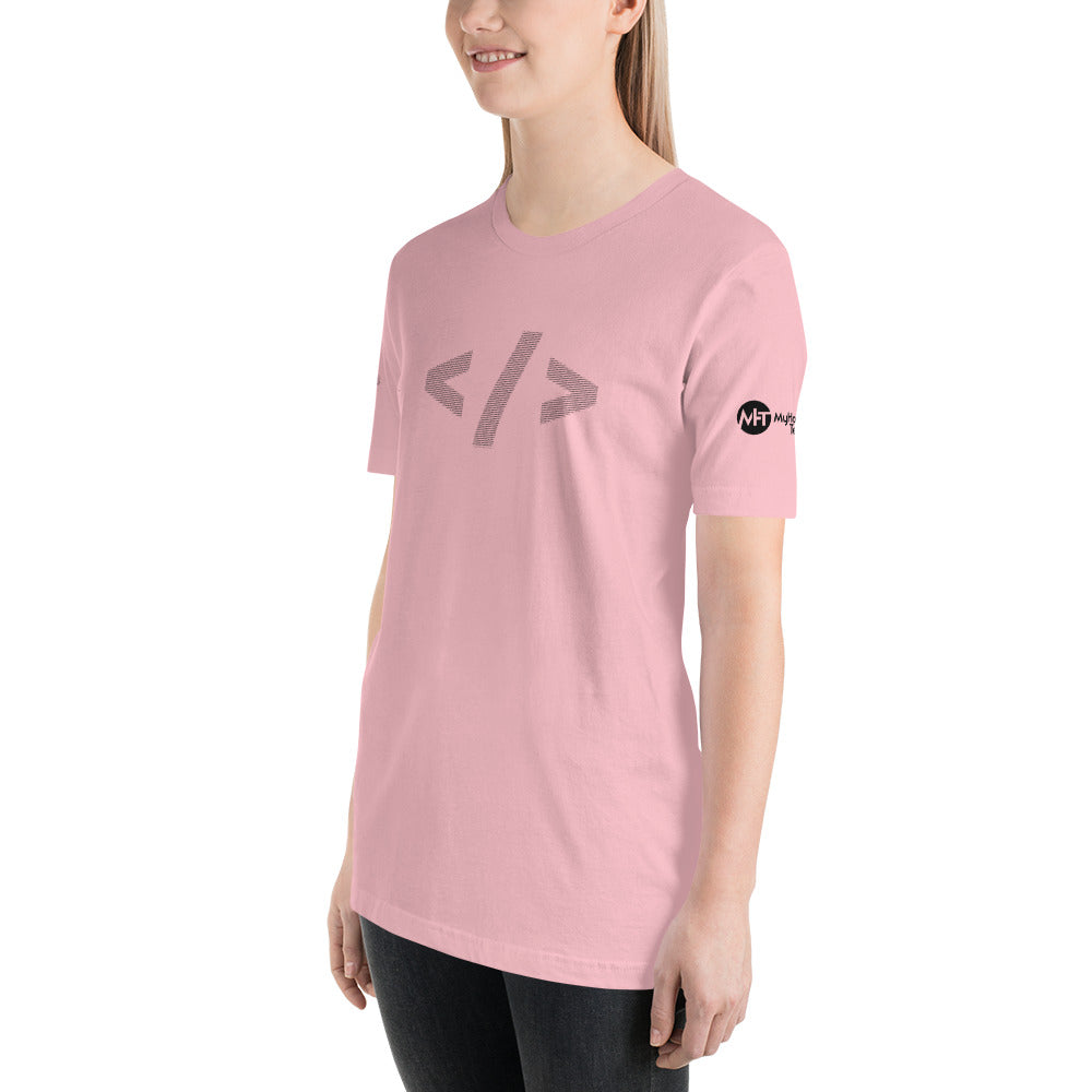 Culture of code in ASCII characters - Short-Sleeve Unisex T-Shirt (black text) by DarkByteGear