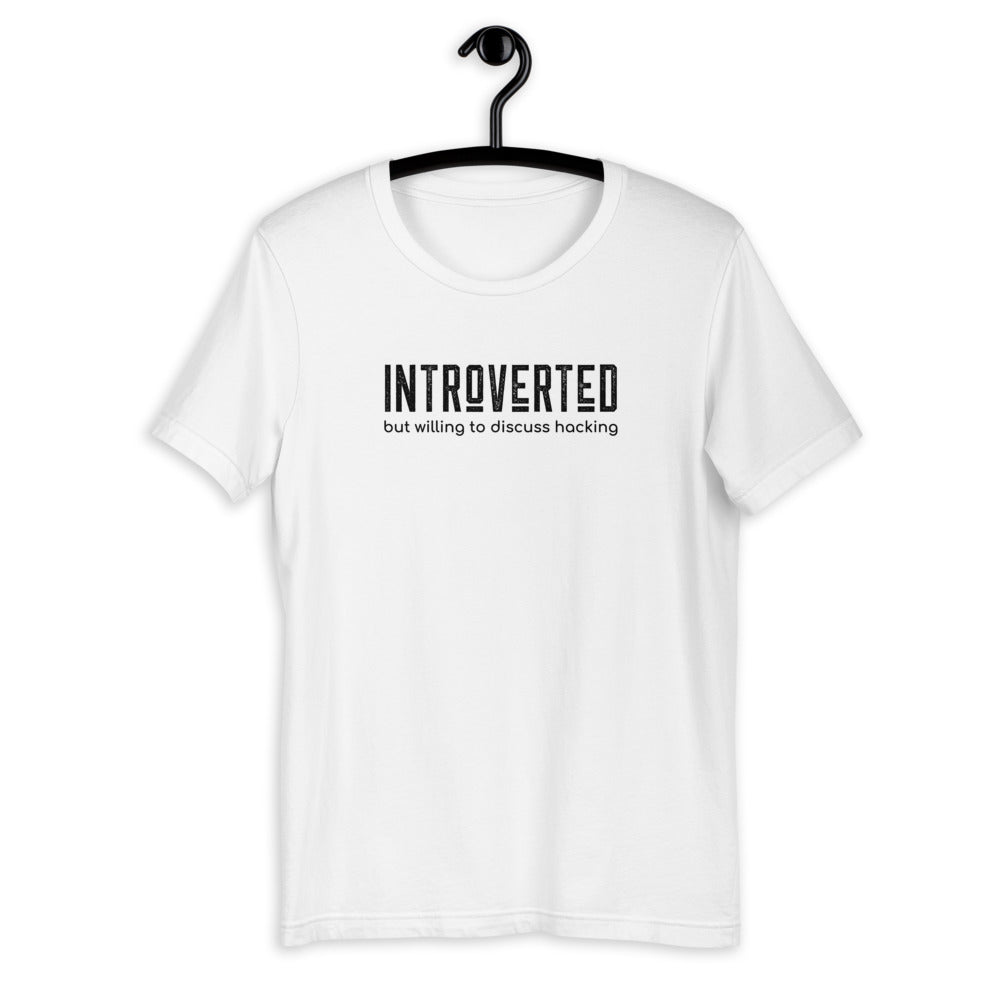 Introverted but willing to discuss hacking - Short-Sleeve Unisex T-Shirt by DarkByteGear