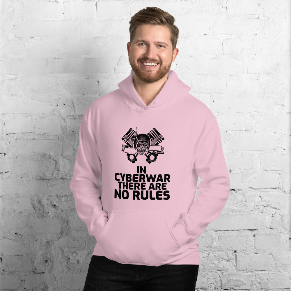 In cyberwar, there are no rules - Unisex Hoodie (black text) by DarkByteGear