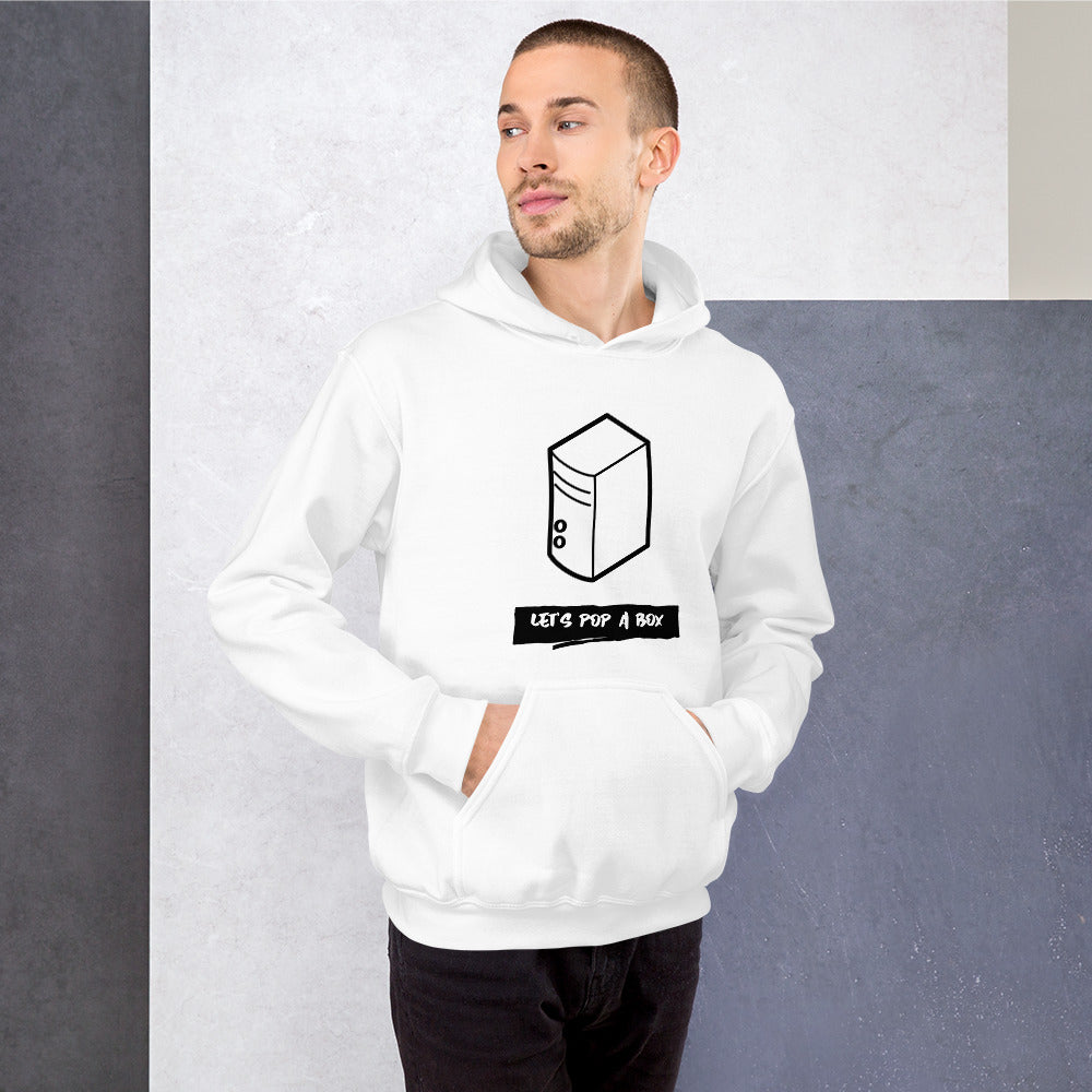 Let's pop a box - Unisex Hoodie (black text) by DarkByteGear