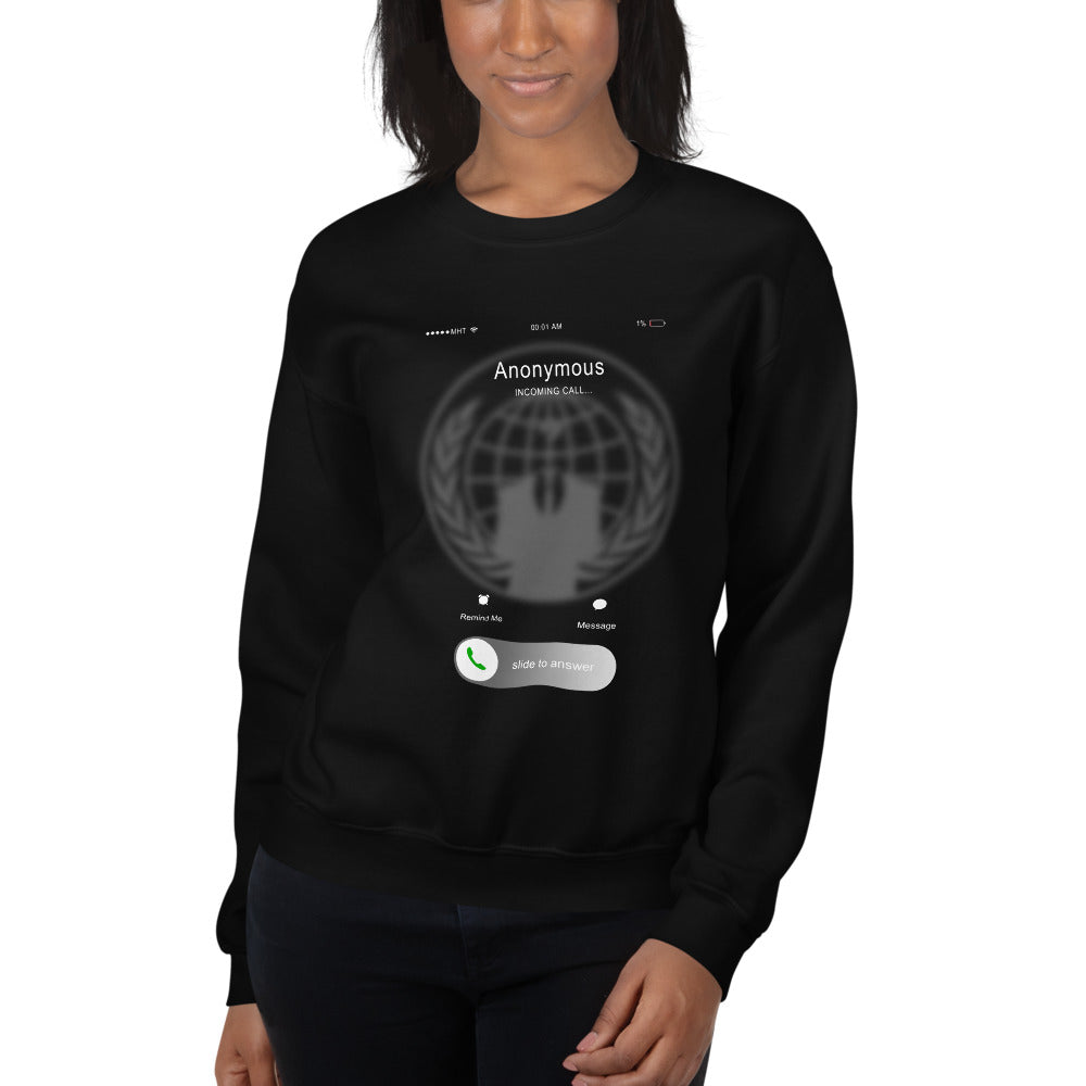 Anonymous incoming call - Unisex Sweatshirt by DarkByteGear