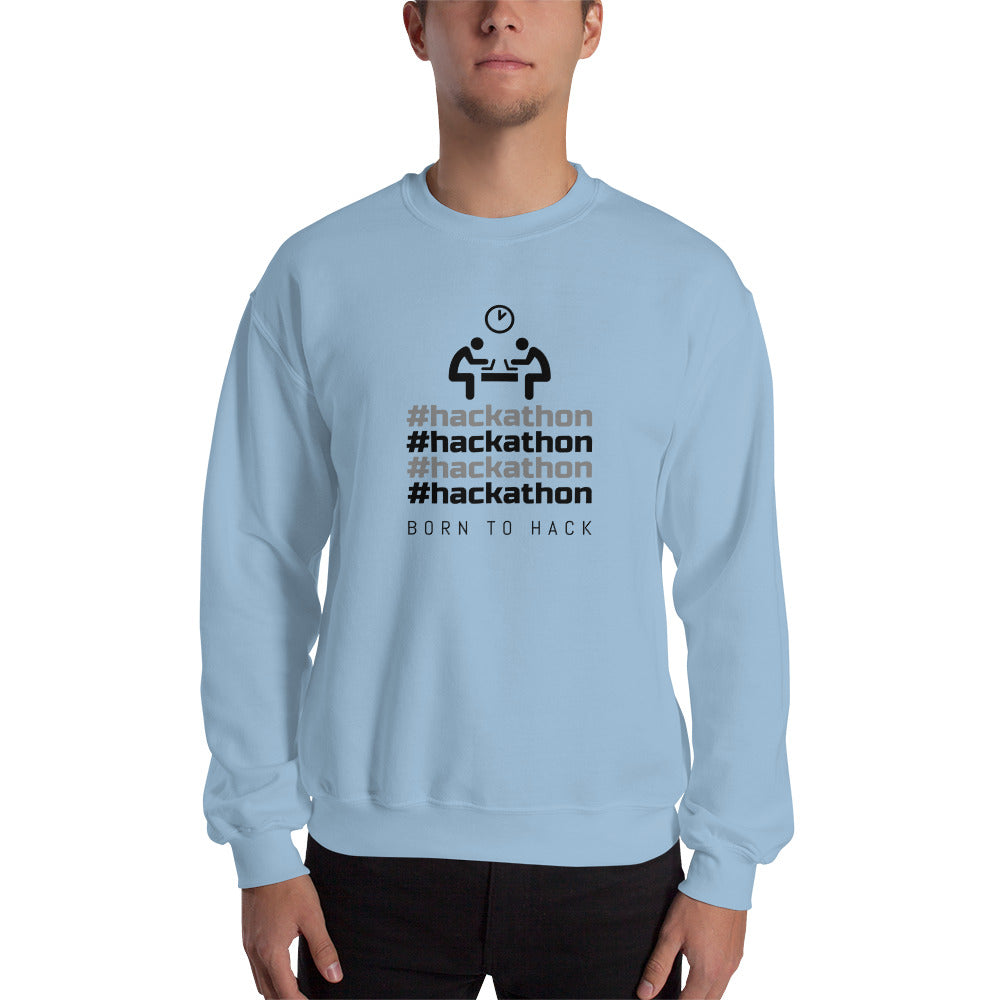 #hackathon - Unisex Sweatshirt (black text) by DarkByteGear