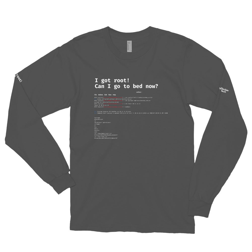 I got root! Can I go to bed now? - Long sleeve t-shirt by DarkByteGear