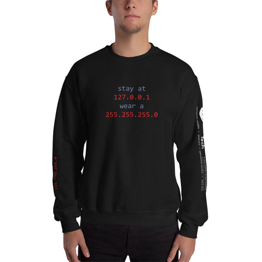 stay at at home, wear a mask v1 - Unisex Sweatshirt (with all side designs) by DarkByteGear