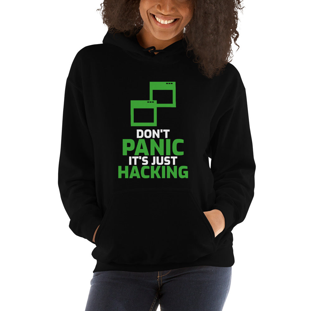 Don't panic it's just hacking - Unisex Hoodie by DarkByteGear