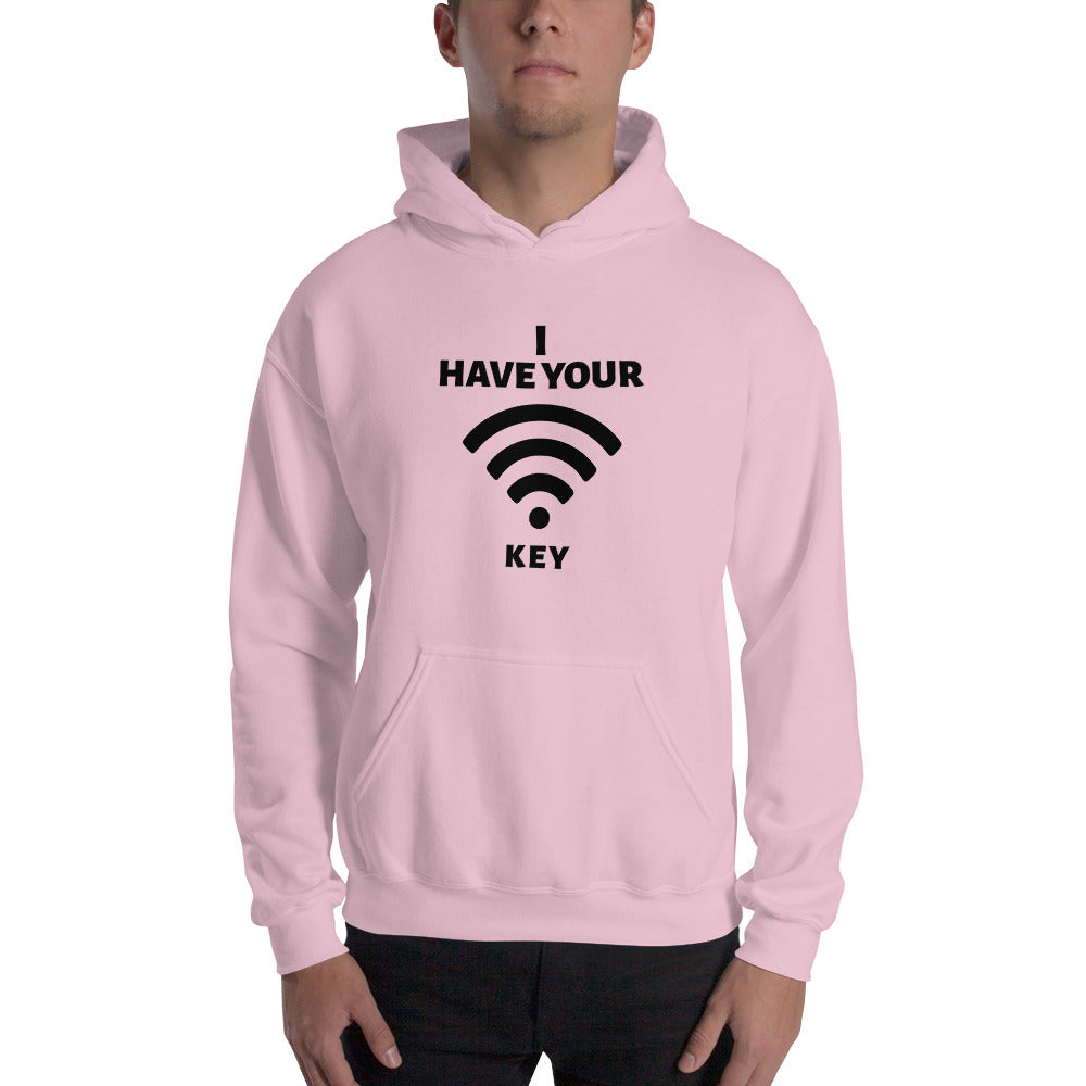 I have your Wi-Fi password - Unisex Hoodie (black text) by DarkByteGear
