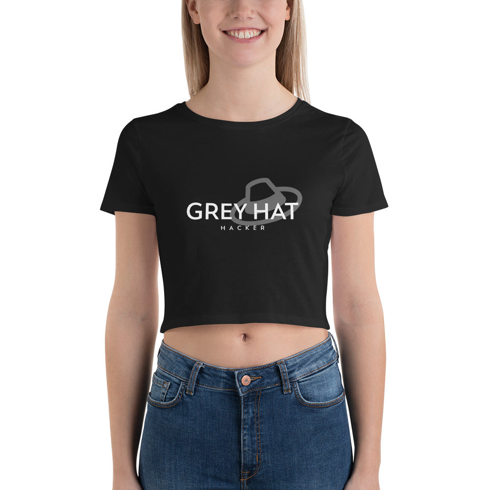 Grey Hat Hacker - Women’s Crop Tee by DarkByteGear