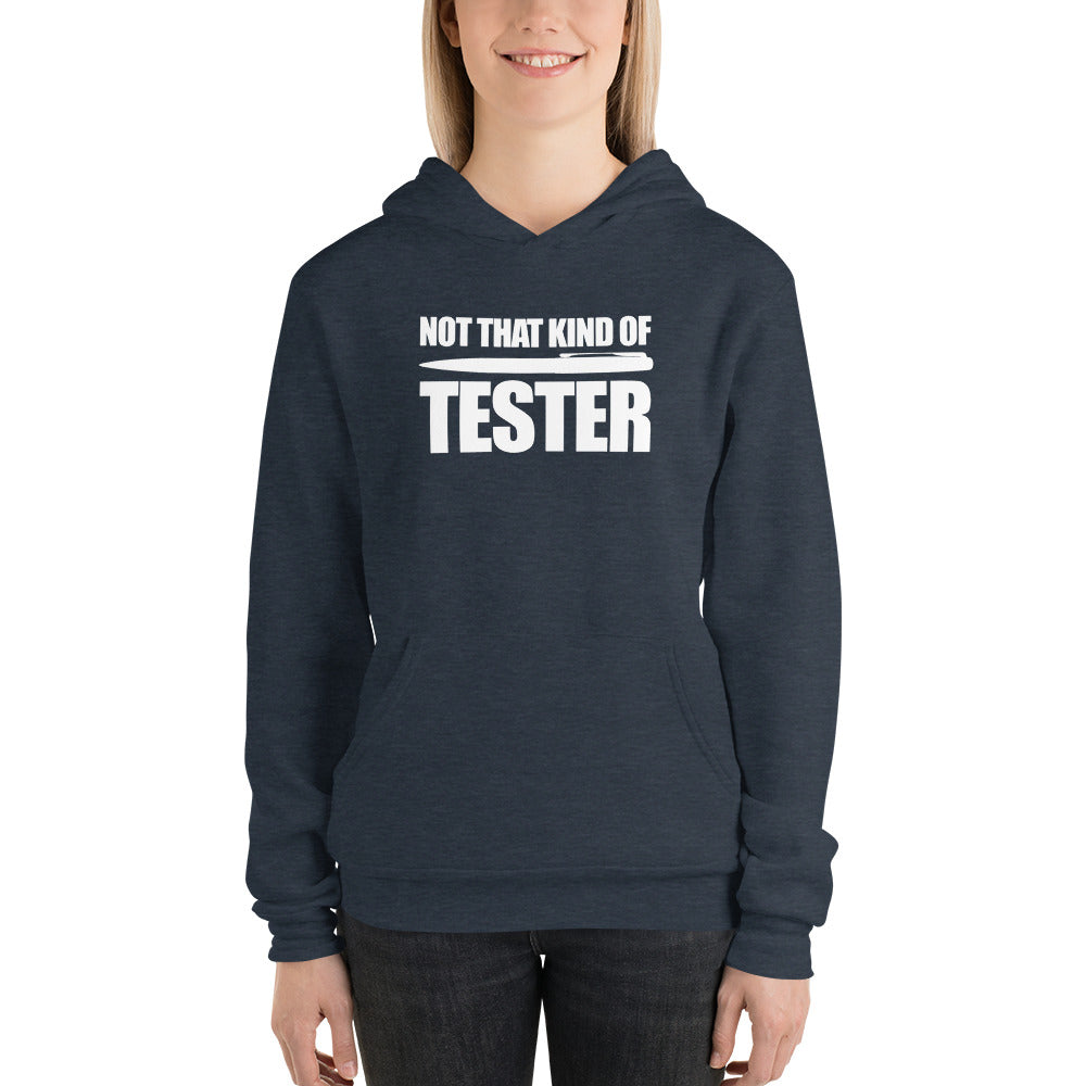 Not that kind of pen tester - Unisex hoodie (white text) by DarkByteGear