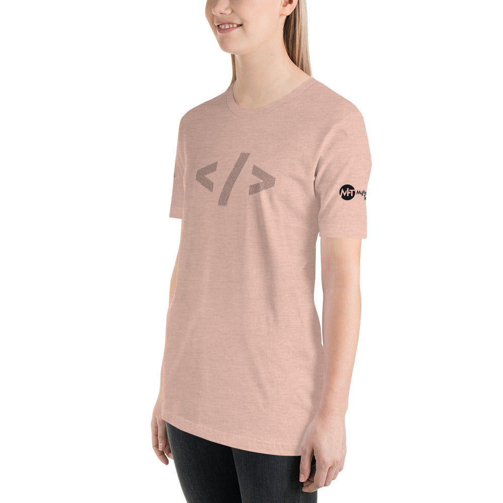 Culture of code in ASCII characters - Short-Sleeve Unisex T-Shirt (black text) by DarkByteGear
