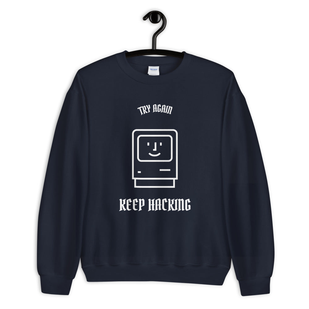Keep hacking - Sweatshirt (white text) by DarkByteGear