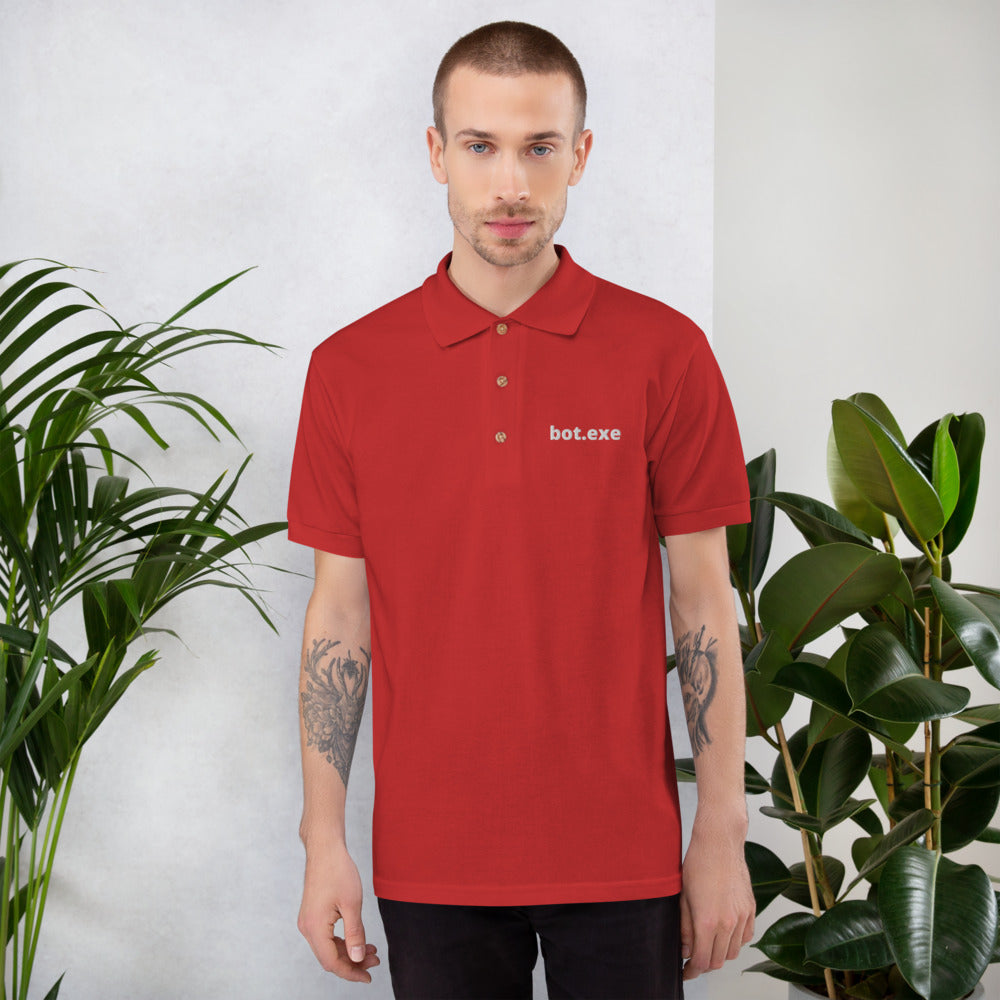 bot.exe - Embroidered Polo Shirt by DarkByteGear