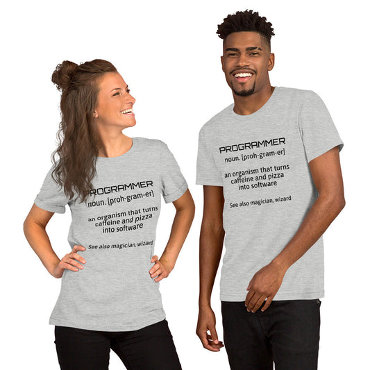 PROGRAMMER - Short-Sleeve Unisex T-Shirt (black text) by DarkByteGear