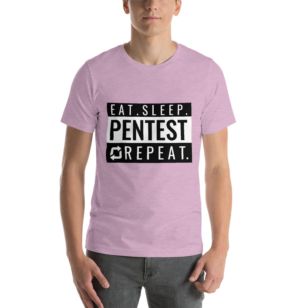 Eat sleep pentest repeat - Short-Sleeve Unisex T-Shirt (white) by DarkByteGear