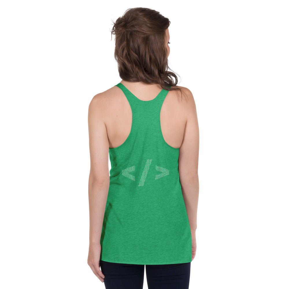 Culture of code in ASCII characters - Women's Racerback Tank by DarkByteGear