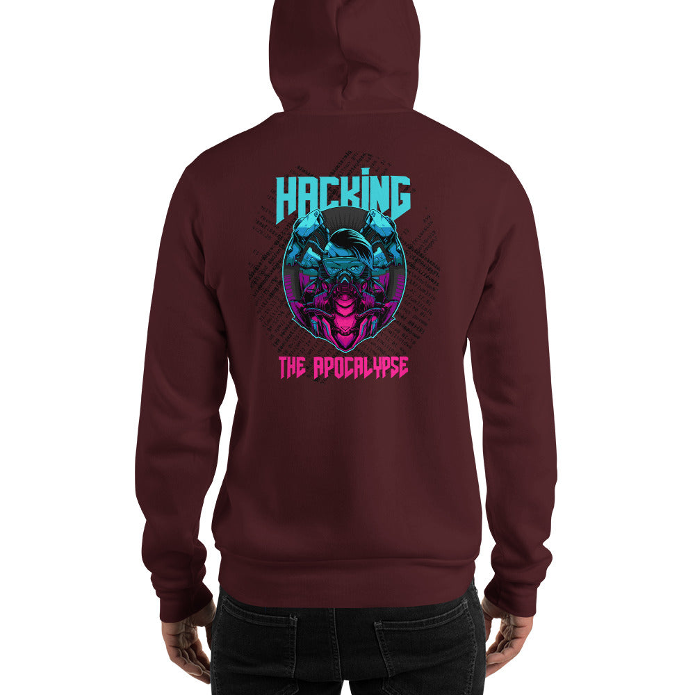 Hacking the apocalypse v2 -Unisex Hoodie (with back design) by DarkByteGear