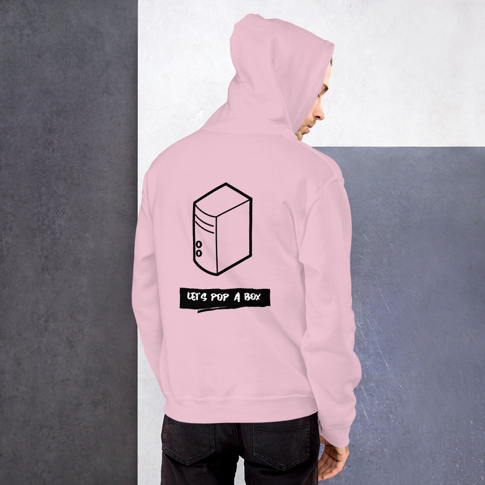 Let's pop a box - Unisex Hoodie (black text) by DarkByteGear
