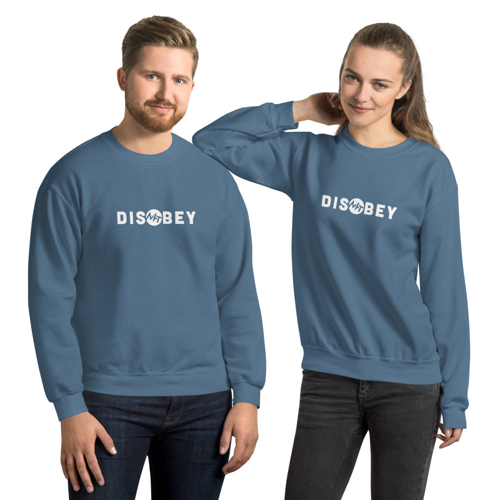 Disobey - Unisex Sweatshirt (white text) by DarkByteGear