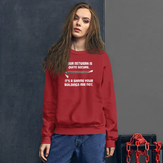 Your network is quite secure - Unisex Sweatshirt (white text) by DarkByteGear