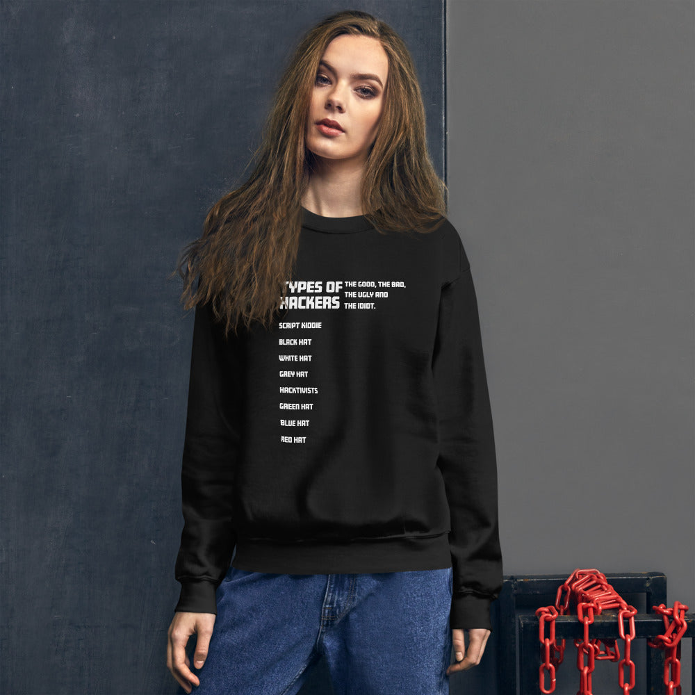 Types Of Hackers - Unisex Sweatshirt by DarkByteGear