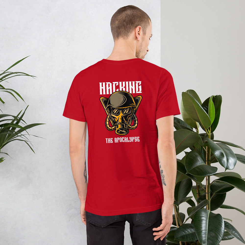 Hacking the apocalypse - Short-Sleeve Unisex T-Shirt (with back design) by DarkByteGear