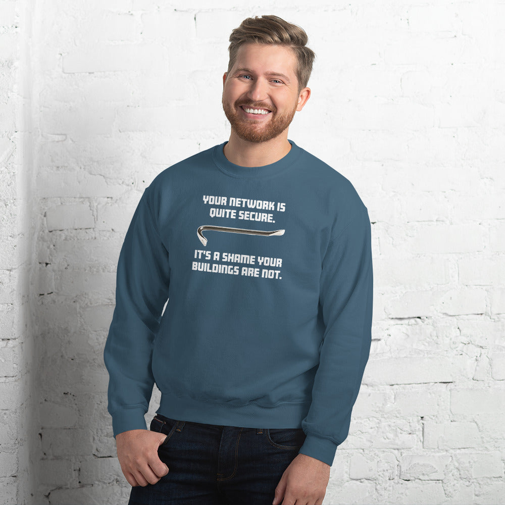 Your network is quite secure - Unisex Sweatshirt (white text) by DarkByteGear