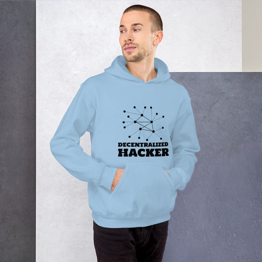 Decentralized Hacker - Unisex Hoodie (black text) by DarkByteGear