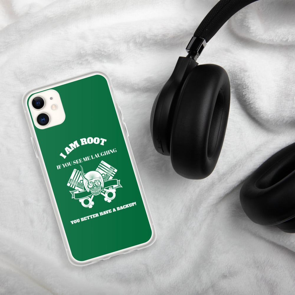 I Am Root If You See Me Laughing You Better Have A Backup - iPhone Case (green) by DarkByteGear