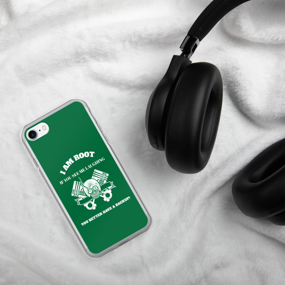 I Am Root If You See Me Laughing You Better Have A Backup - iPhone Case (green) by DarkByteGear