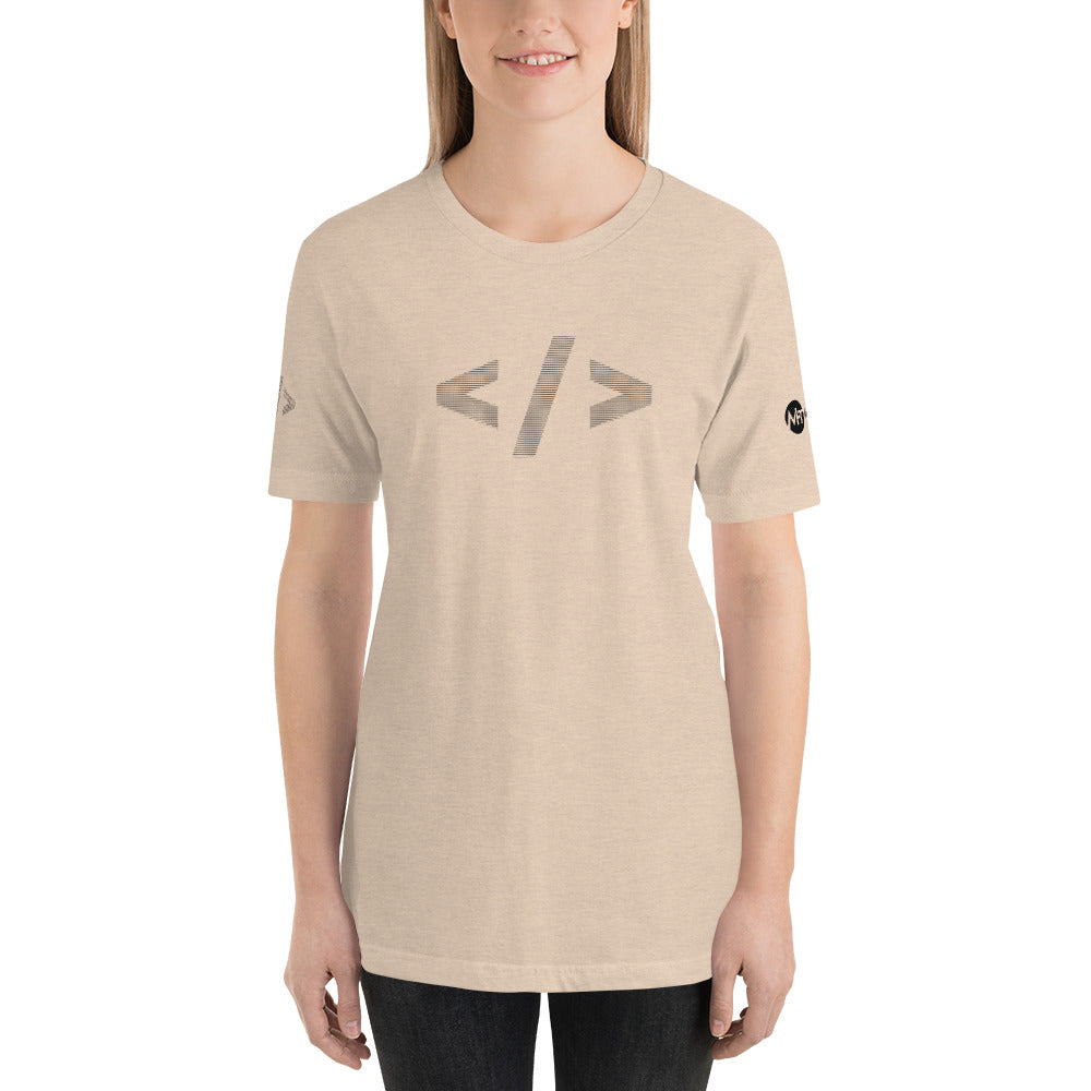 Culture of code in ASCII characters - Short-Sleeve Unisex T-Shirt (black text) by DarkByteGear